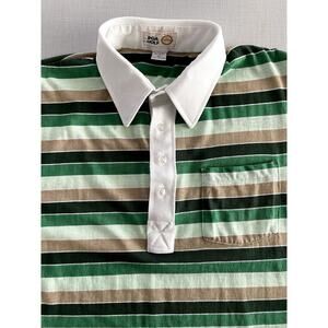 PGA Golf Sz L Polo Green Cotton Knit  Comfort Vintage 90's Single Stitch Soft